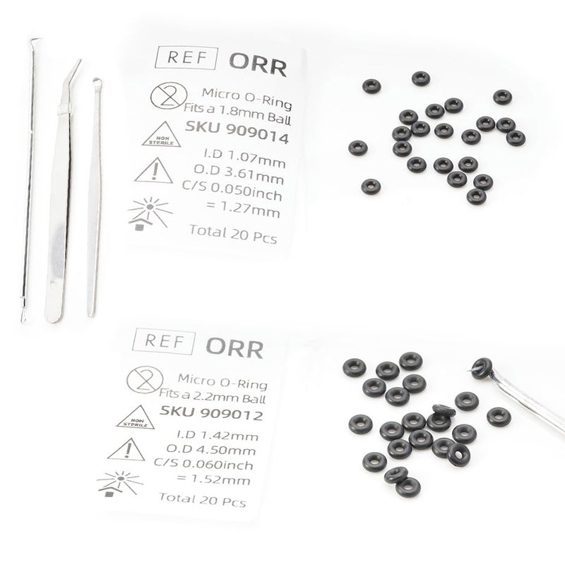 FUSHIPRO Micro Replacement O Ring Kit, for Sterngold Mini Implant Fits a 2.2mm 1.8mm Ball Housing Black - Image 1
